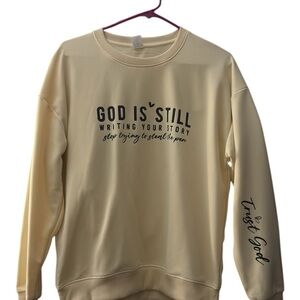 Cream "God Is Still" Crewneck Sweatshirt